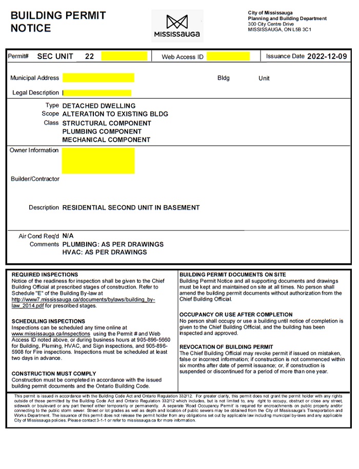 Missisauga Basement Apartment 1